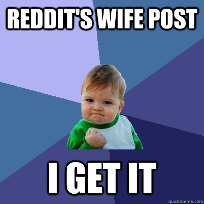 Reddit's wife post I get it  Success Kid