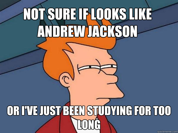 Not sure if looks like Andrew Jackson Or i've just been studying for too long - Not sure if looks like Andrew Jackson Or i've just been studying for too long  Futurama Fry