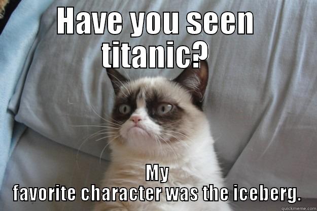 Titanic Of Grumpy Cat's Hateness - HAVE YOU SEEN TITANIC? MY FAVORITE CHARACTER WAS THE ICEBERG. Grumpy Cat