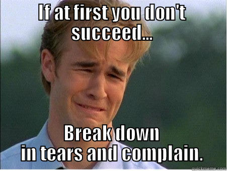 If at first you don't succeed... - IF AT FIRST YOU DON'T SUCCEED... BREAK DOWN IN TEARS AND COMPLAIN. 1990s Problems