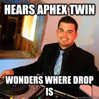 Hears aphex twin  wonders where drop is  College Dj