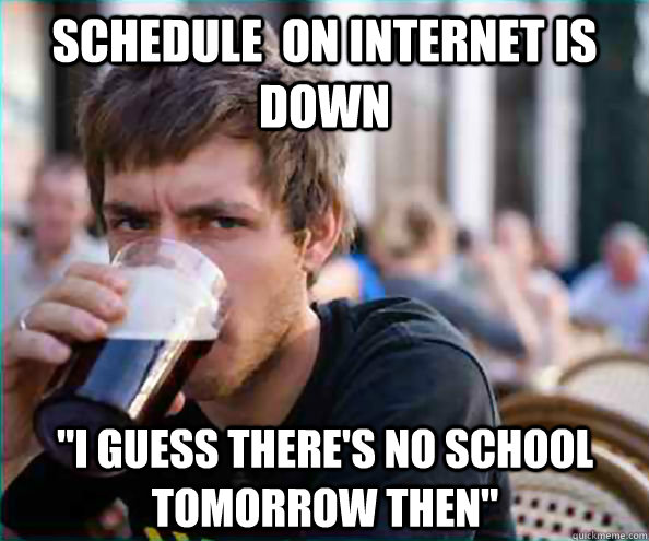 Schedule  on internet is down 