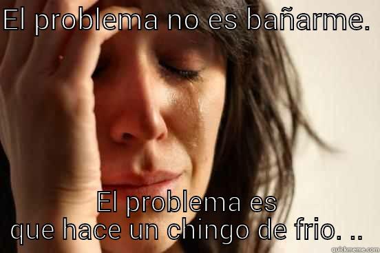 EL PROBLEMA NO ES BAÑARME.  EL PROBLEMA ES QUE HACE UN CHINGO DE FRIO. .. First World Problems