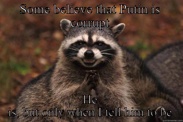 SOME BELIEVE THAT PUTIN IS CORRUPT HE IS, BUT ONLY WHEN I TELL HIM TO BE Evil Plotting Raccoon