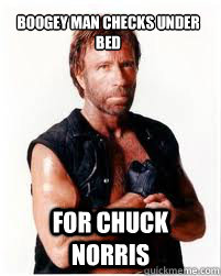 Boogey Man checks under bed For Chuck NOrris - Boogey Man checks under bed For Chuck NOrris  Chuck Norris