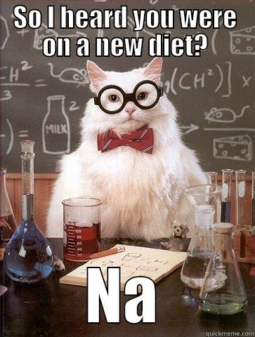 SO I HEARD YOU WERE ON A NEW DIET? NA Chemistry Cat