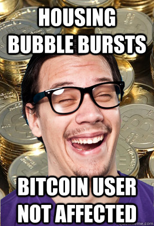 housing bubble bursts bitcoin user not affected  Bitcoin user not affected