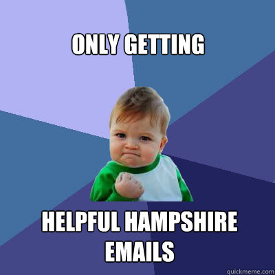 Only getting Helpful Hampshire emails  Success Baby