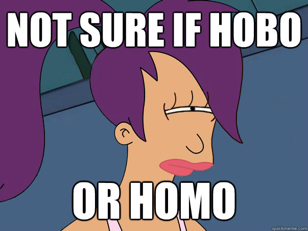 Not sure if hobo or homo  Leela Futurama