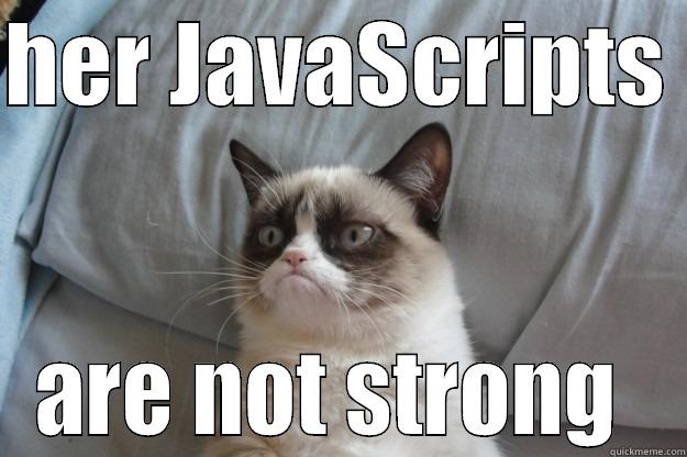 HER JAVASCRIPTS  ARE NOT STRONG  Grumpy Cat