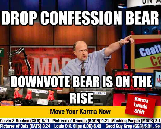 Drop Confession Bear Downvote Bear is on the rise - Drop Confession Bear Downvote Bear is on the rise  Mad Karma with Jim Cramer