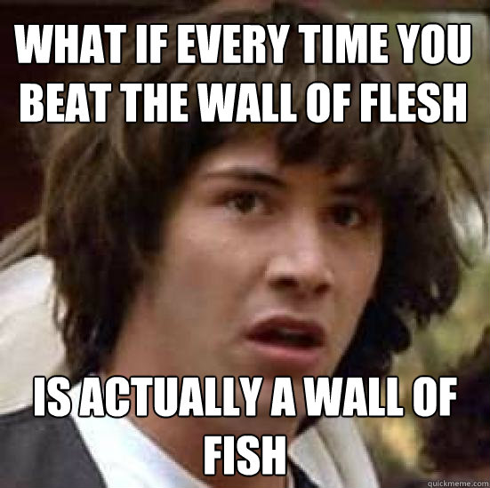 What if every time you beat the wall of flesh Is actually a wall of fish - What if every time you beat the wall of flesh Is actually a wall of fish  conspiracy keanu