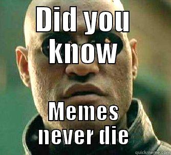 OMG D: - DID YOU KNOW MEMES NEVER DIE Matrix Morpheus