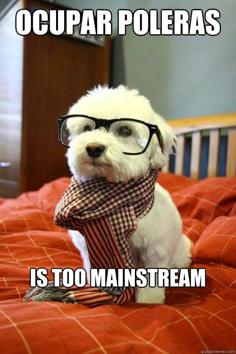 ocupar poleras is too mainstream  Hipster Dog