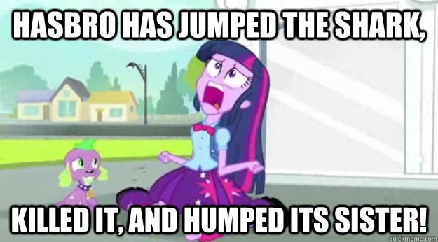 hasbro has jumped the shark, killed it, and humped its sister!  Human Twilight Sparkle