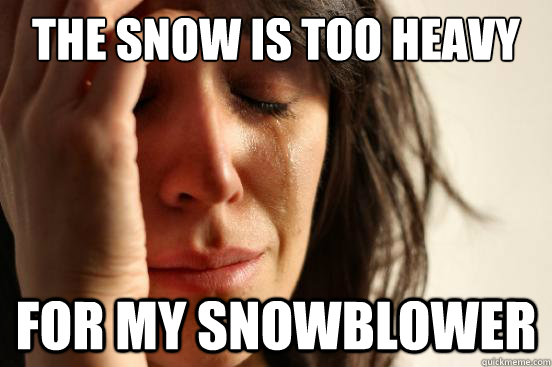 the snow is too heavy for my snowblower - the snow is too heavy for my snowblower  First World Problems