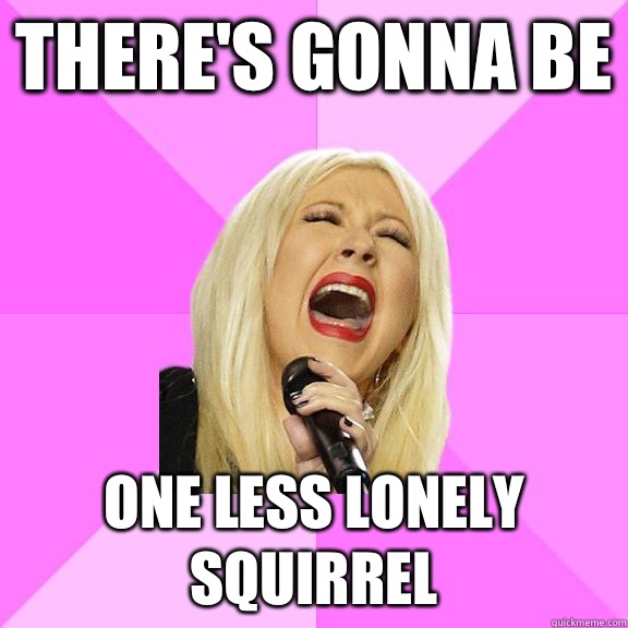 There's gonna be One less lonely squirrel  Wrong Lyrics Christina