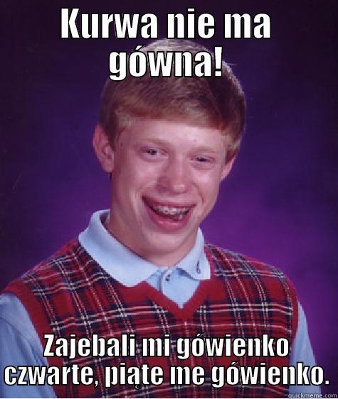 KURWA NIE MA GÓWNA! ZAJEBALI MI GÓWIENKO CZWARTE, PIĄTE ME GÓWIENKO. Bad Luck Brian