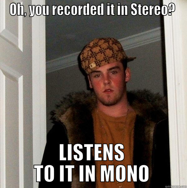 Stereo to Mono Scumbag Steve - OH, YOU RECORDED IT IN STEREO? LISTENS TO IT IN MONO Scumbag Steve