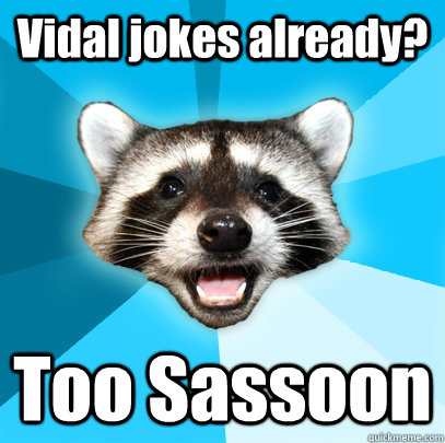 Vidal jokes already? Too Sassoon - Vidal jokes already? Too Sassoon  Lame Pun Coon