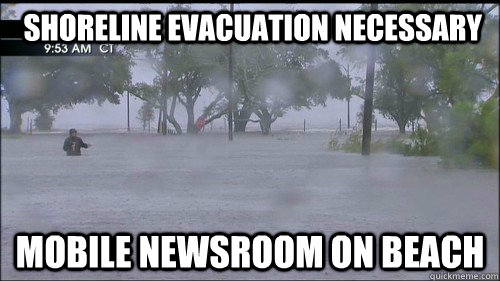  Shoreline Evacuation necessary Mobile Newsroom on Beach -  Shoreline Evacuation necessary Mobile Newsroom on Beach  Smart Reporter