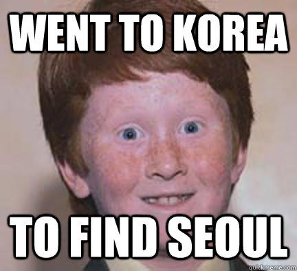 went to korea  to find seoul  