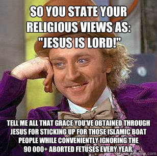 So you state your Religious views as:
 