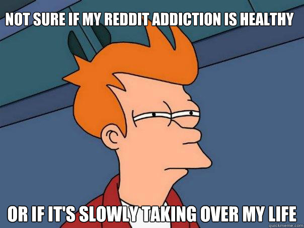 Not sure if my reddit addiction is healthy or if it's slowly taking over my life  Futurama Fry