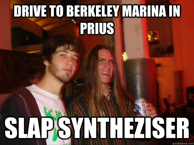 DRIVE TO BERKELEY MARINA IN PRIUS  SLAP SYNTHEZISER  