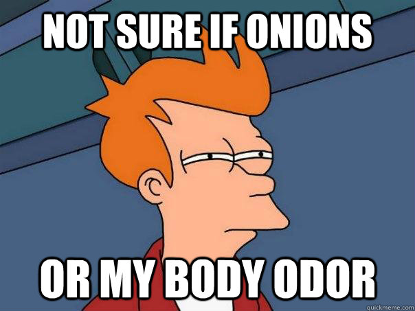 Not sure if onions Or my body odor - Not sure if onions Or my body odor  Futurama Fry