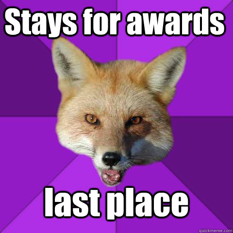 Stays for awards last place  Forensics Fox