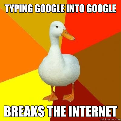 typing google into google breaks the internet  Tech Impaired Duck