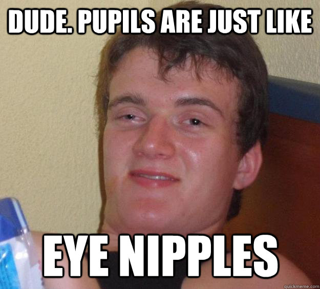 Dude. Pupils are just like Eye Nipples  10 Guy