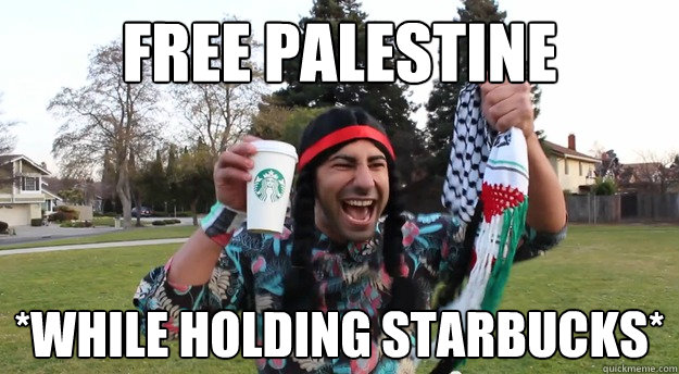 FREE PALESTINE *WHILE HOLDING STARBUCKS* - FREE PALESTINE *WHILE HOLDING STARBUCKS*  Fousey Tube - Arab Girls