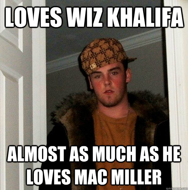 Loves Wiz Khalifa  Almost as much as he loves Mac Miller - Loves Wiz Khalifa  Almost as much as he loves Mac Miller  Scumbag Steve