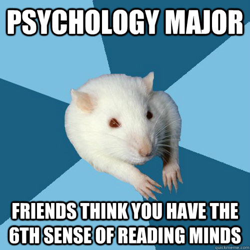 Psychology Major Friends think you have the 6th sense of reading minds  Psychology Major Rat