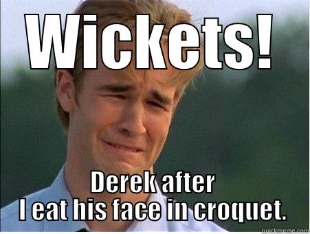 WICKETS! DEREK AFTER I EAT HIS FACE IN CROQUET. 1990s Problems