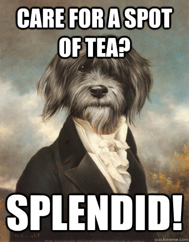 Care for a spot of tea? Splendid! - Care for a spot of tea? Splendid!  Lavish pup