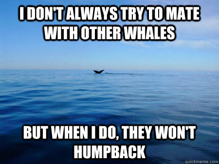 I don't always try to mate with other whales but when i do, they won't humpback - I don't always try to mate with other whales but when i do, they won't humpback  Misc