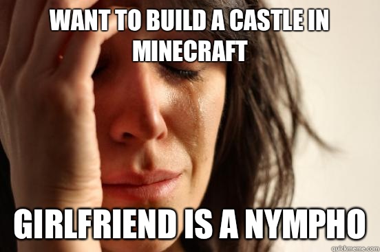 Want to build a castle in minecraft  Girlfriend is a nympho - Want to build a castle in minecraft  Girlfriend is a nympho  First World Problems