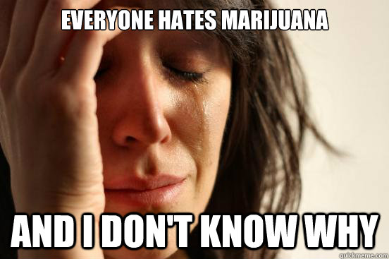 Everyone hates marijuana And I don't know why  First World Problems