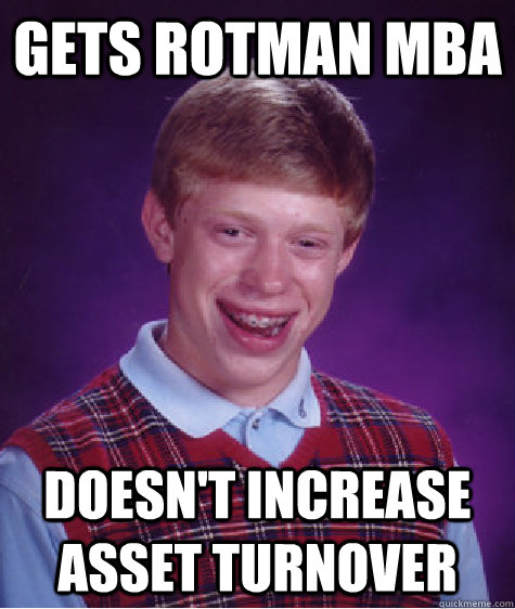 Gets Rotman MBA Doesn't Increase Asset Turnover - Gets Rotman MBA Doesn't Increase Asset Turnover  Bad Luck Brian