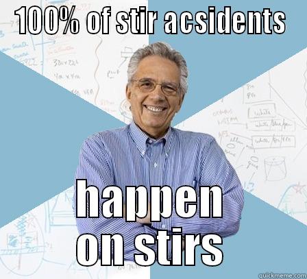 100% of stir - 100% OF STIR ACSIDENTS HAPPEN ON STIRS Engineering Professor