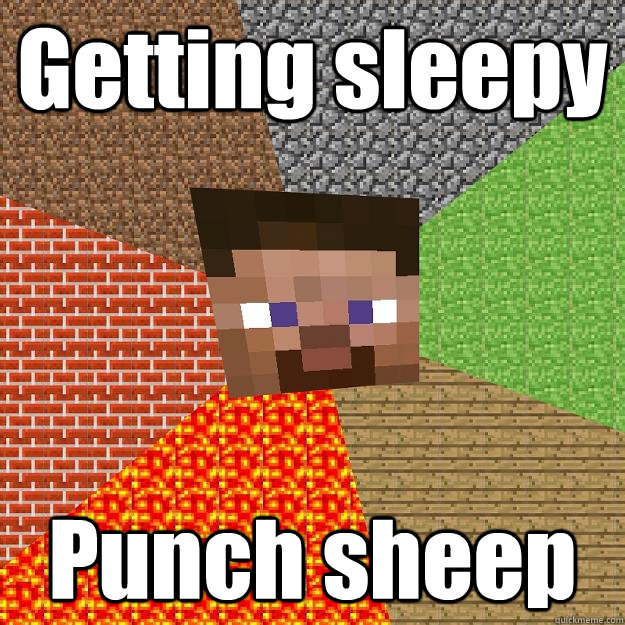 Getting sleepy Punch sheep  Minecraft