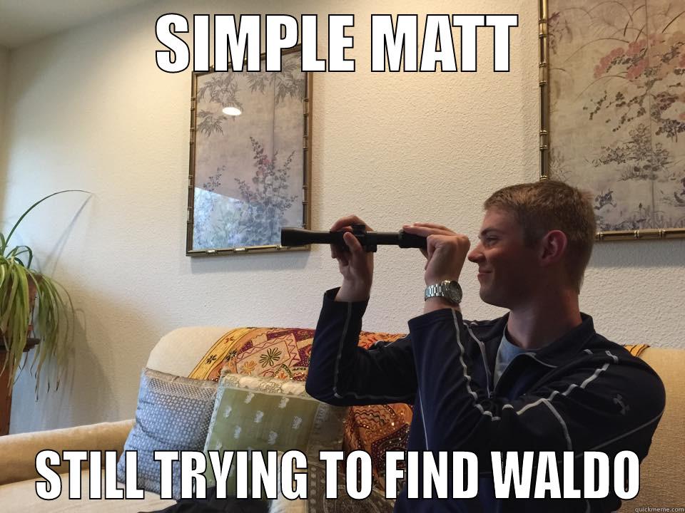 SIMPLE MATT STILL TRYING TO FIND WALDO Misc