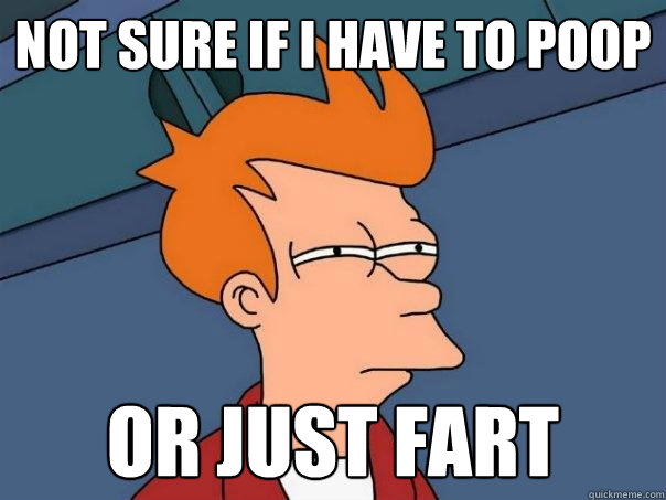 Not sure if I have to poop Or just fart  Futurama Fry