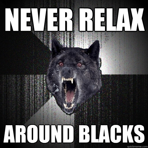 NEVER RELAX AROUND BLACKS - NEVER RELAX AROUND BLACKS  Insanity Wolf