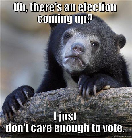 OH, THERE'S AN ELECTION COMING UP? I JUST DON'T CARE ENOUGH TO VOTE. Confession Bear