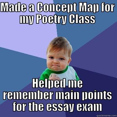 MADE A CONCEPT MAP FOR MY POETRY CLASS HELPED ME REMEMBER MAIN POINTS FOR THE ESSAY EXAM Success Kid