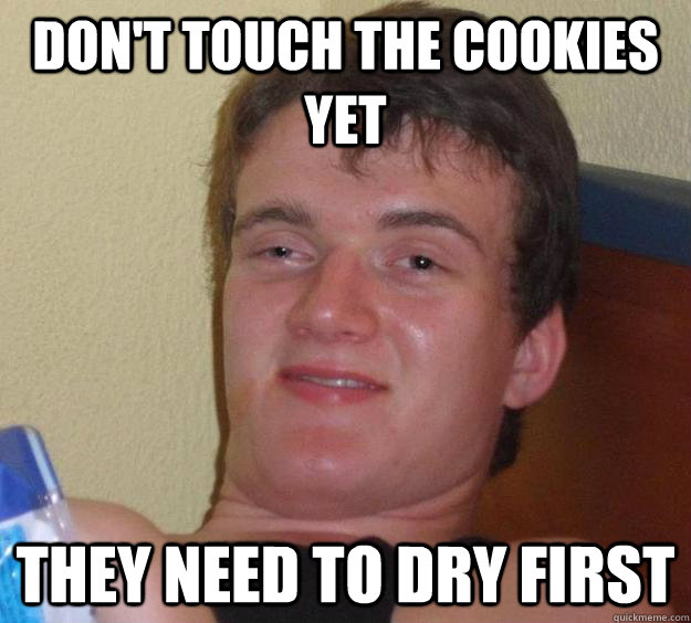 don't touch the cookies yet they need to dry first  10 Guy